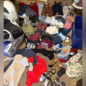 Baby boy size 12-18 clothes and shoes size 5